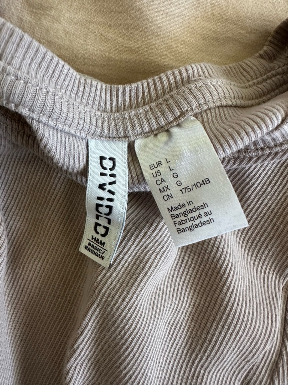 2 H&M Ribbed Long Sleeve Tops in Brown and beige layering tops - Picture 4 of 13